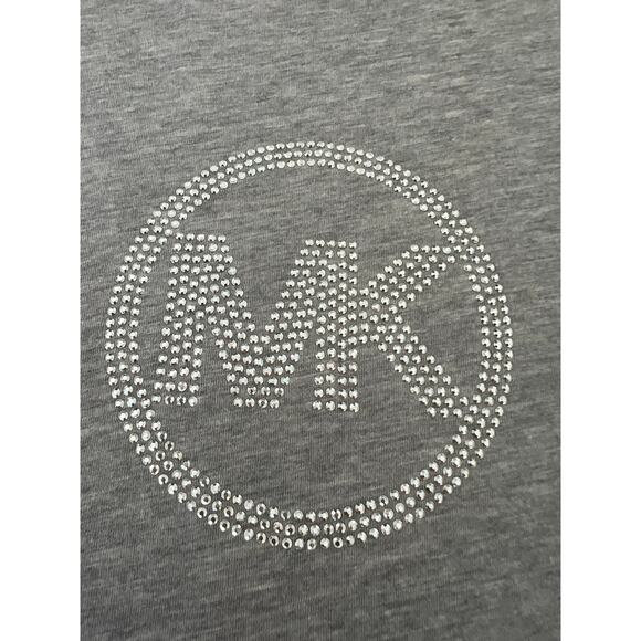 Michael Michael Kors Gray Knit Top Tunic Studded Logo Size 2X Casual Winter Fall - Picture 5 of 8